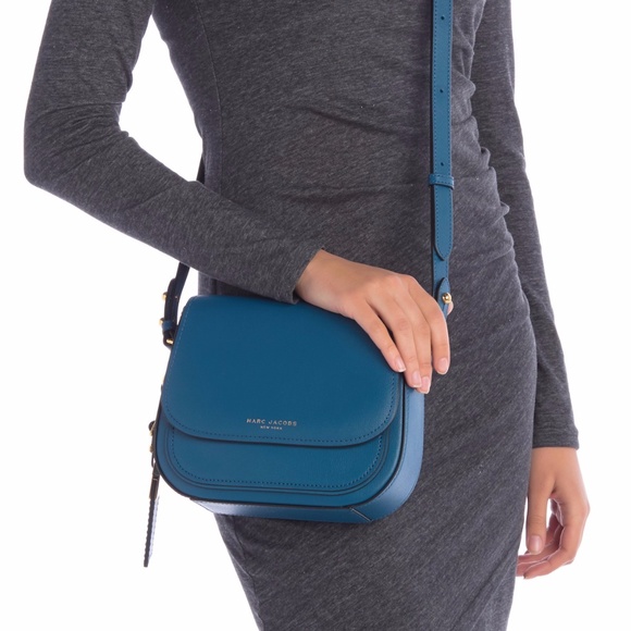 NWT $295 Marc Jacobs Mini Rider Leather Crossbody Bag in Dark Teal! - Picture 3 of 12